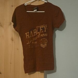 Harley-Davidson Maroon V-Neck Tee
